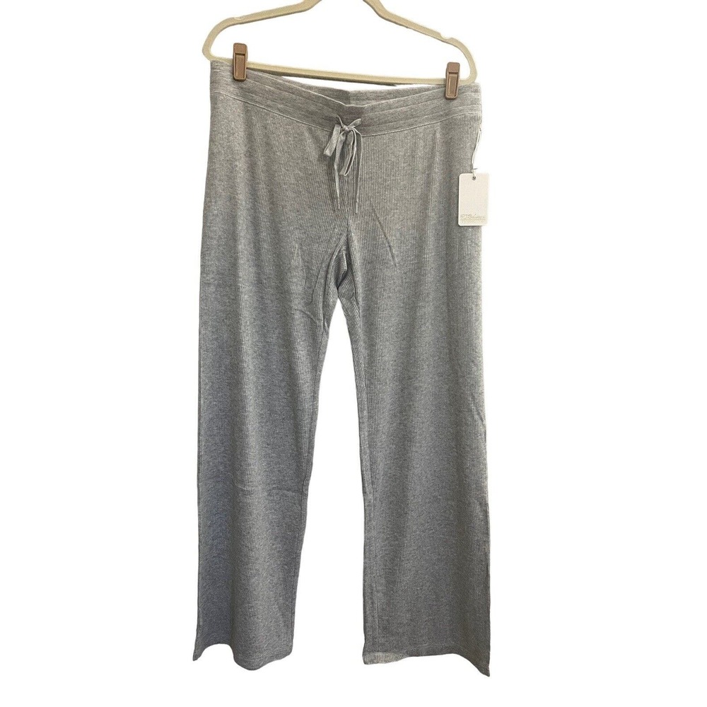 NWT PJ Salvage Large Ribbed Heather Gray Thermal Knit Lounge Pajama Pants #1608 - Picture 2 of 11